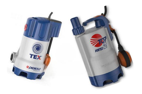 Pedrollo Tauchpumpen Tex und Top Vortex mit Schwimmer